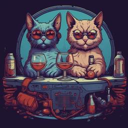 Radiologia Pekelna, gatos vinishko ☢️🐈‍⬛🍷