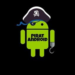 Pirata Android - canale di un vecchio pirata in un carrello.